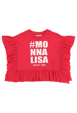 Monnalisa poncho t-shirt fuchsia met logo