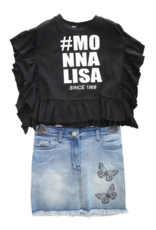 Monnalisa zwart t-shirt met hashtag