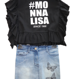 Monnalisa zwart t-shirt met hashtag