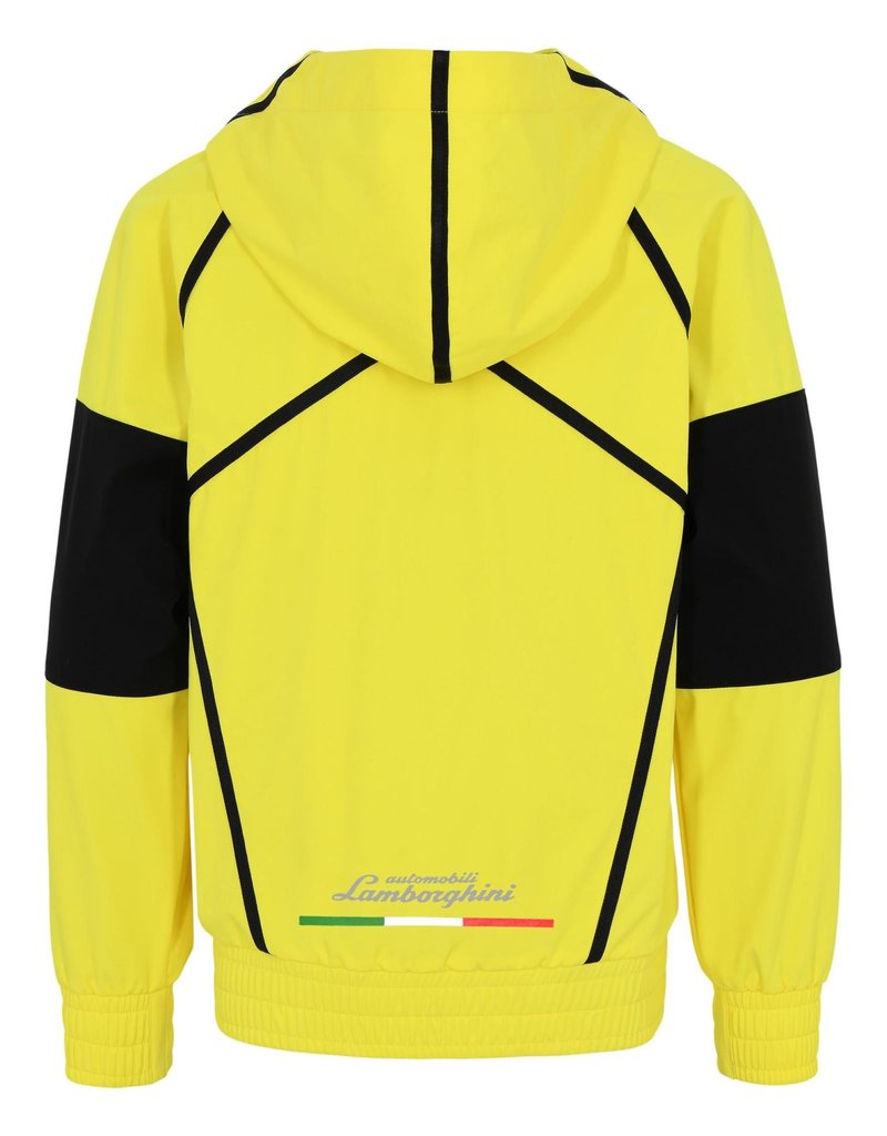 Lamborghini hoodie jas geel contrast zwart