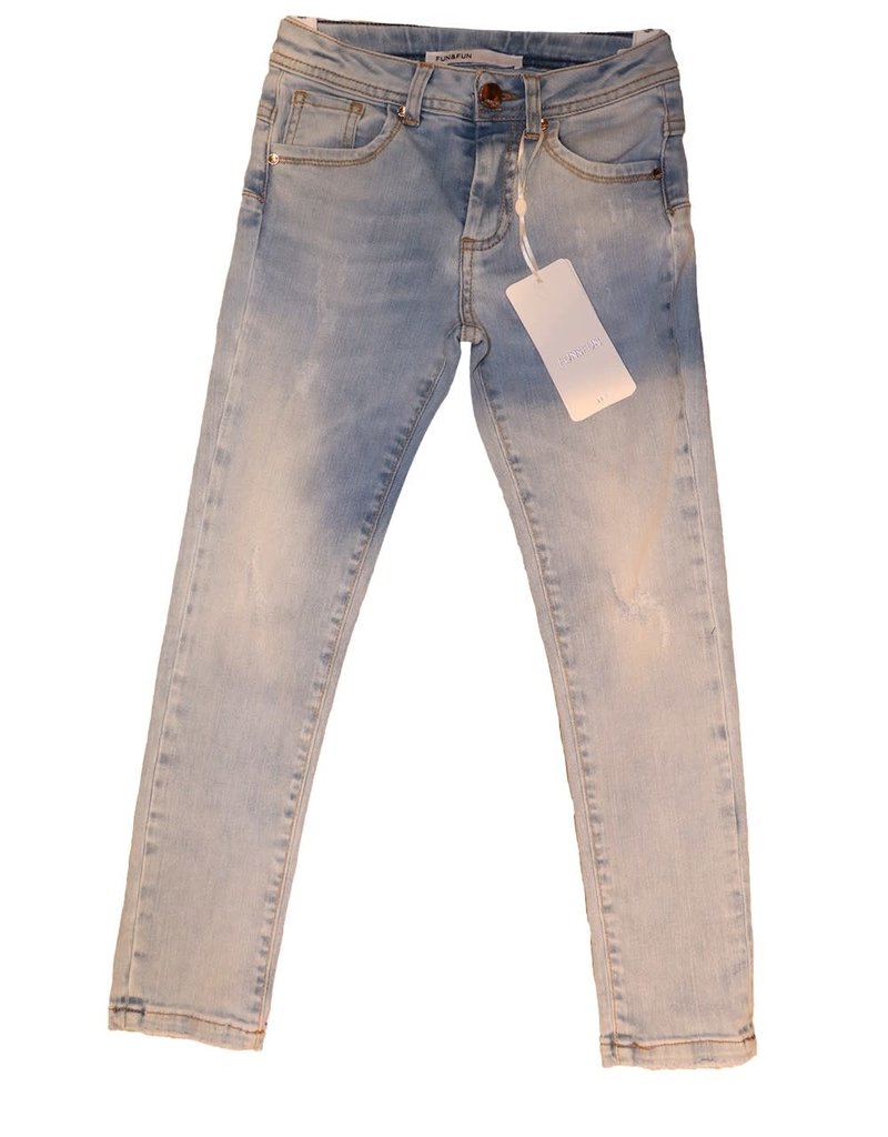 Fun Fun jeansbroek destroyed licht blauw