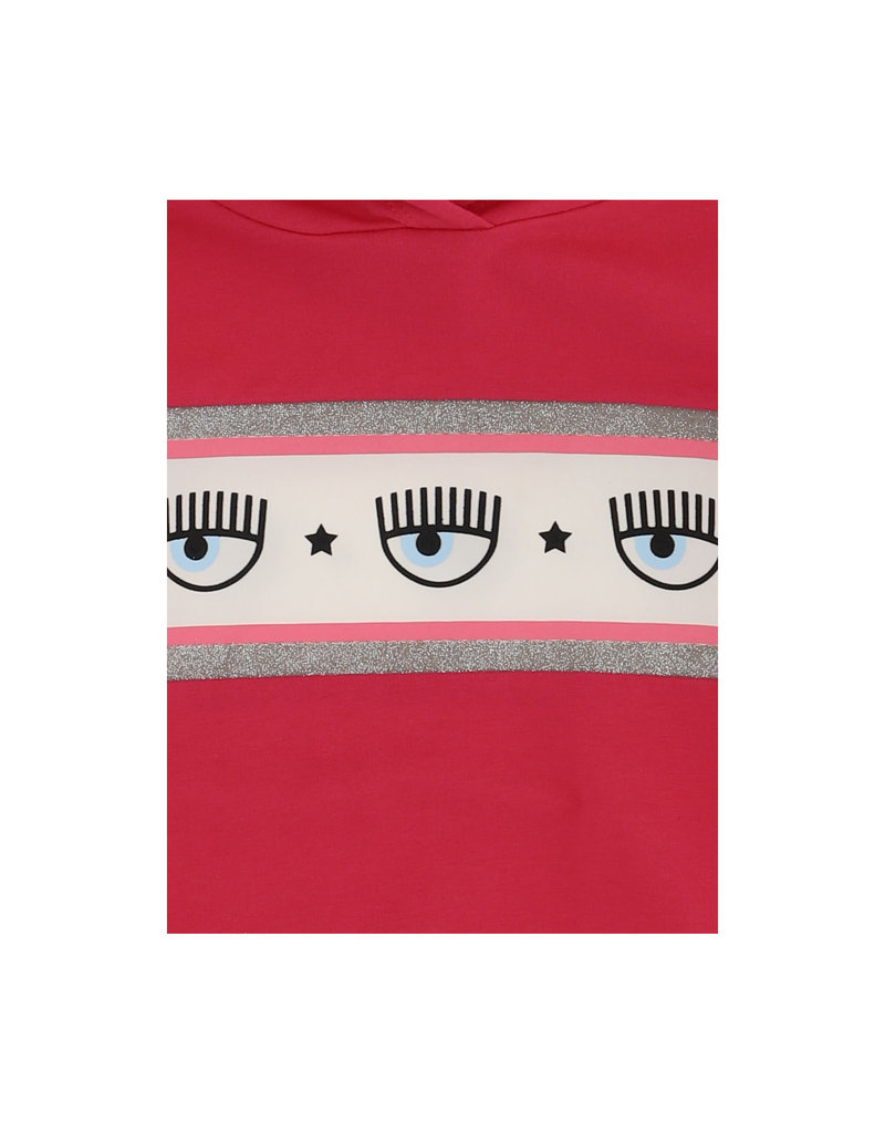 Chiara Ferragni sweater met kap en logo  fuchsia