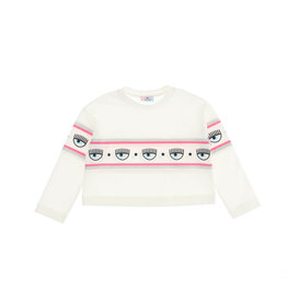 Chiara Ferragni ecru t-shirt logo max