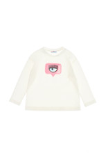 Chiara Ferragni ecru t-shirt logo klein