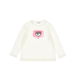 Chiara Ferragni ecru t-shirt logo klein