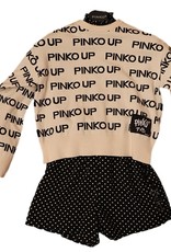 Pinko Up ecru trui met zwarte letters pinko