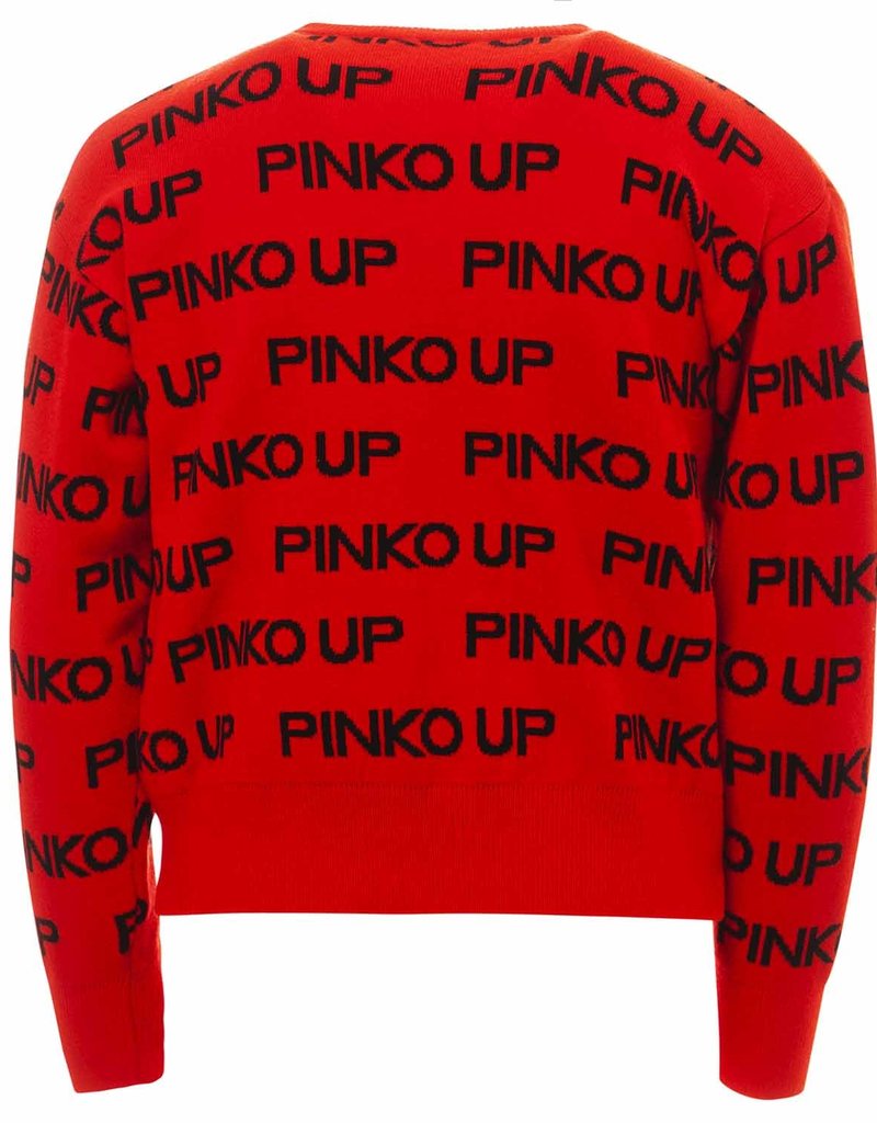 Pinko Up rode trui met zwarte letters pinko