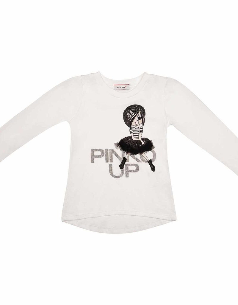 Pinko Up ecru t-shirt lm met meisje