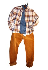 Scotch&Soda hemd ruit flanel met fluo oranje