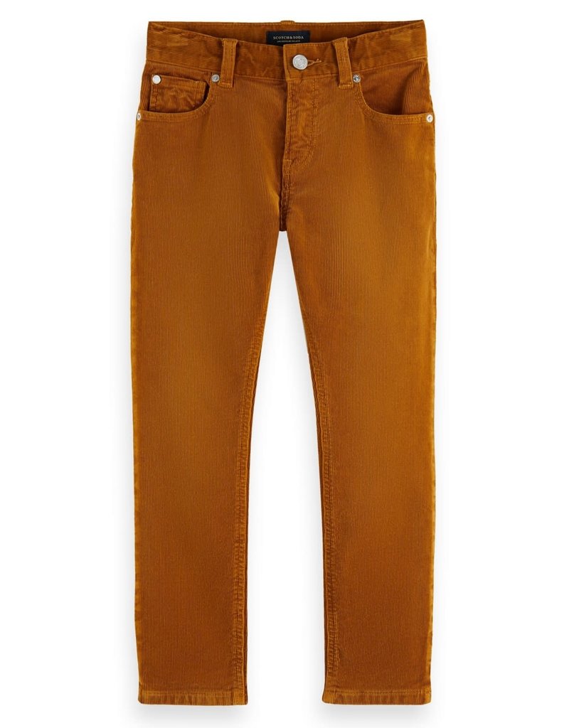 Scotch&Soda stretch rib broek oranje rood