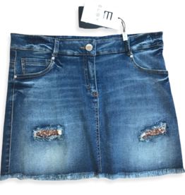 Elsy blauwe jeans rok met scheurtjes