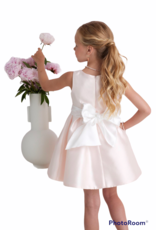 Miss Leod  Zalm roze jurk ceintuur bloem