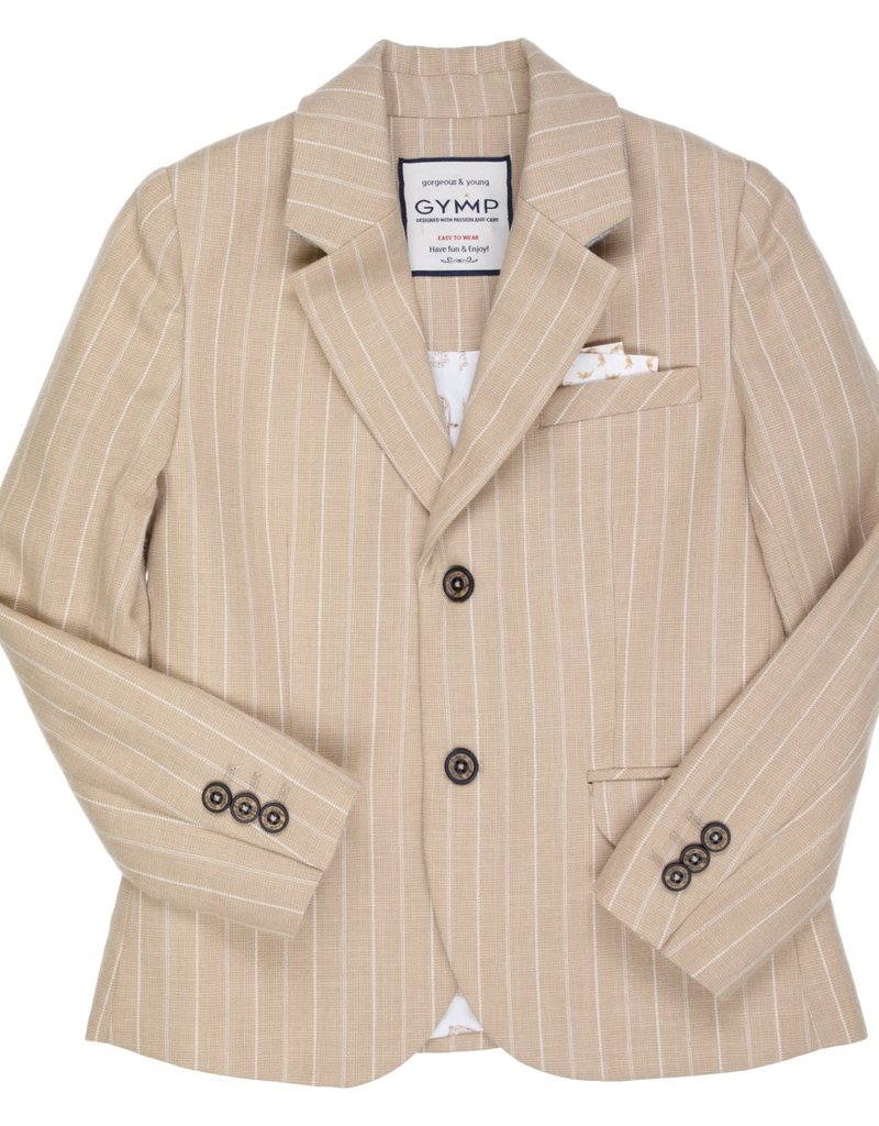 Gymp blazer streep beige toots