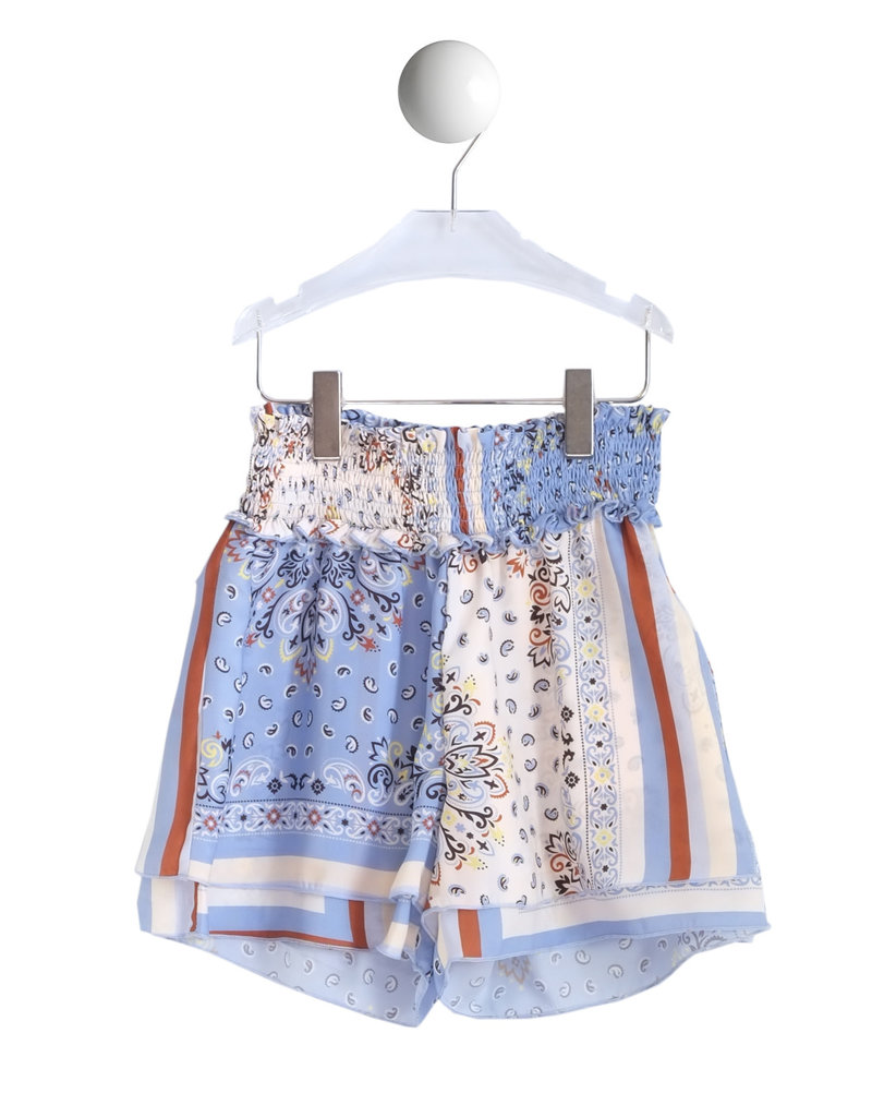 T-love short dessin wit lichtblauw bruin