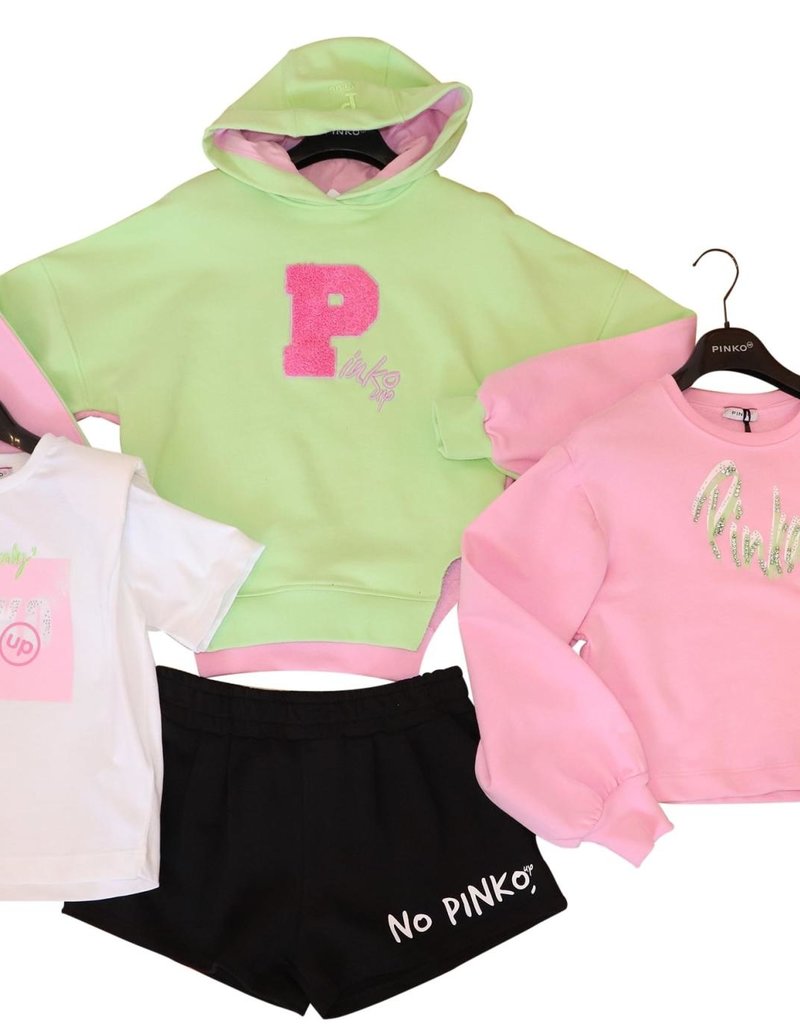 Pinko Up hoodie lime groen met fuchsia