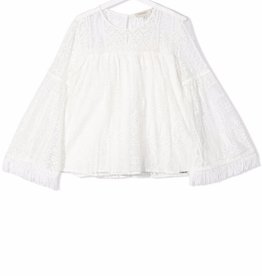 Twinset kanten blouse lange mouw wijd