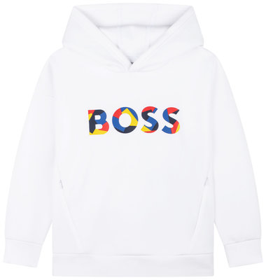 Hugo Boss witte sweater met gekleurd logo