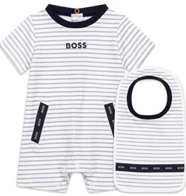 Hugo Boss Set van kruippakje km met slab wit blauw