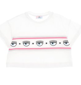 Chiara Ferragni wit t-shirt oog