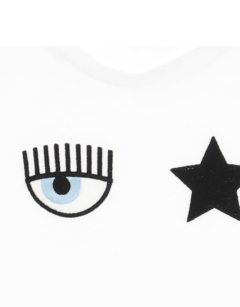 Chiara Ferragni wit t-shirt ster oog