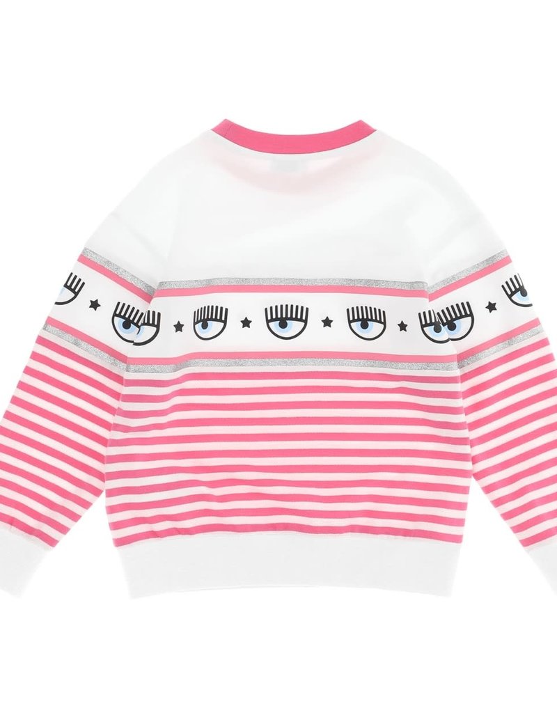 Chiara Ferragni sweater streep rood wit oog