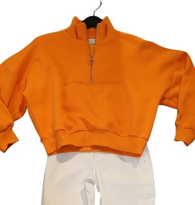 Hound sweater met rits oranje