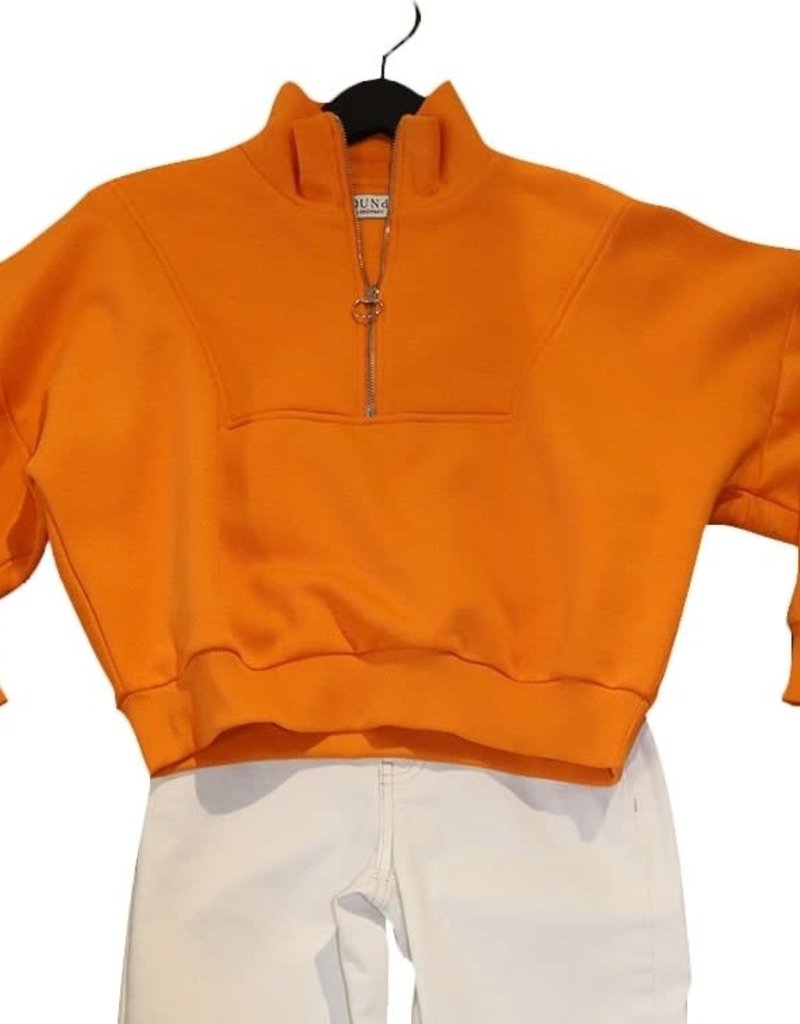 Hound sweater met rits oranje