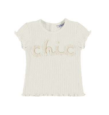 Mayoral T-shirt naturel met chic als print