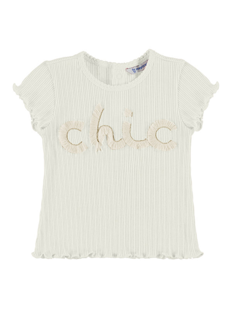 Mayoral T-shirt naturel met chic als print