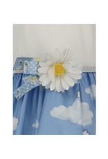 Monnalisa jurk wit boven rok blauw margriet