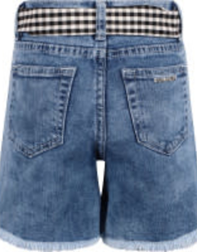 Twinset jeans short studs en geruite ceintuur