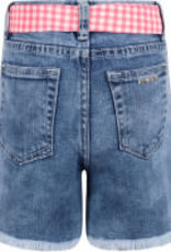 Twinset jeans short studs en geruite ceintuur