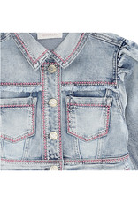 Monnalisa jeansjasje met roze en witte studs