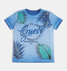 Guess t-shirt cobaltblauw palmblad
