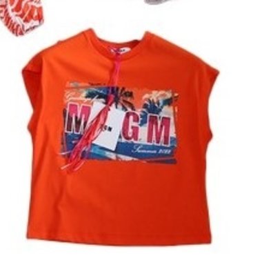 MSGM oranje t-shirt palmbomen print