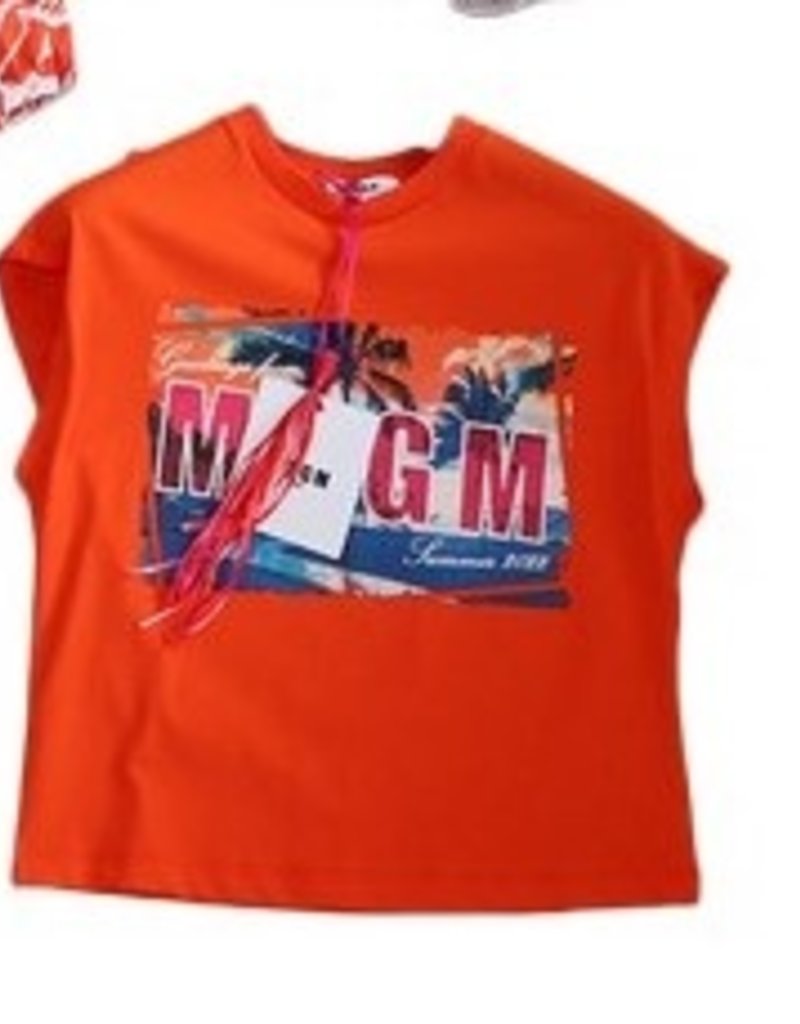 MSGM oranje t-shirt palmbomen print