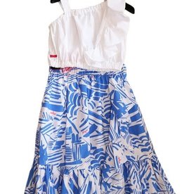 MSGM blauw witte katoenen lange rok