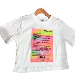 MSGM T-shirt wit met fluo kleuren