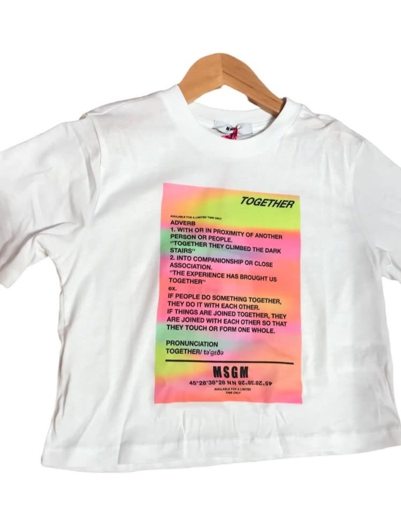 MSGM T-shirt wit met fluo kleuren