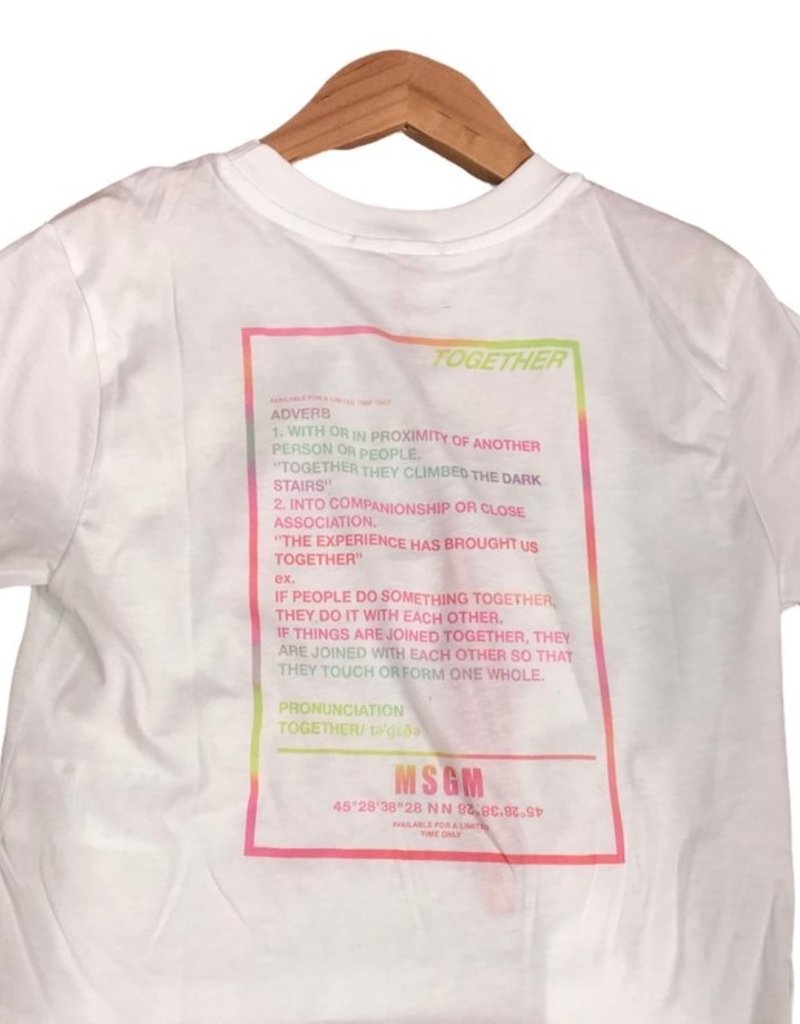 MSGM T-shirt wit met fluo kleuren