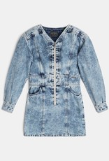 Guess jeans jurk bleach met lange mouw en rits