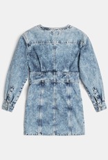 Guess jeans jurk bleach met lange mouw en rits