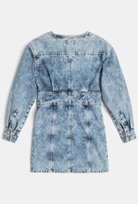 Guess jeans jurk bleach met lange mouw en rits