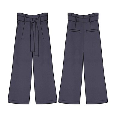 Guess blauwe wijde broek in tencel