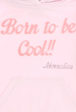 Monnalisa zacht fuchsie hoodie jurk met born to be cool