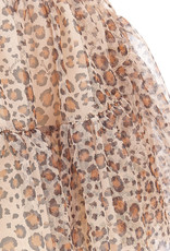 Monnalisa rok in leopard print met elastiek tailleband en logo