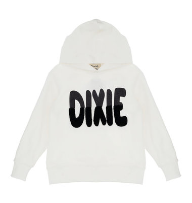 Dixie ecru hoodie met zwarte tekst