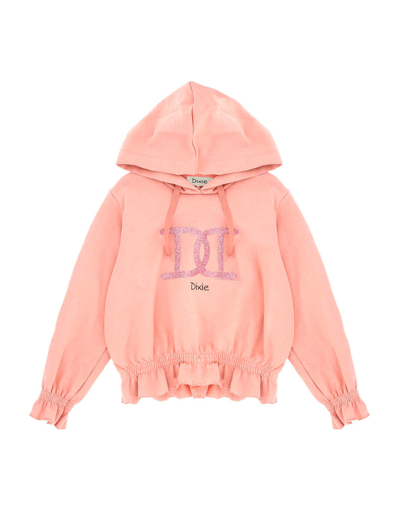 Dixie hoodie in oud roze met DI