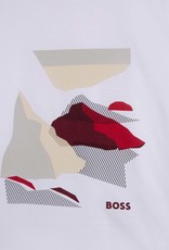 Boss wit t-shirt met print en lange mouwen
