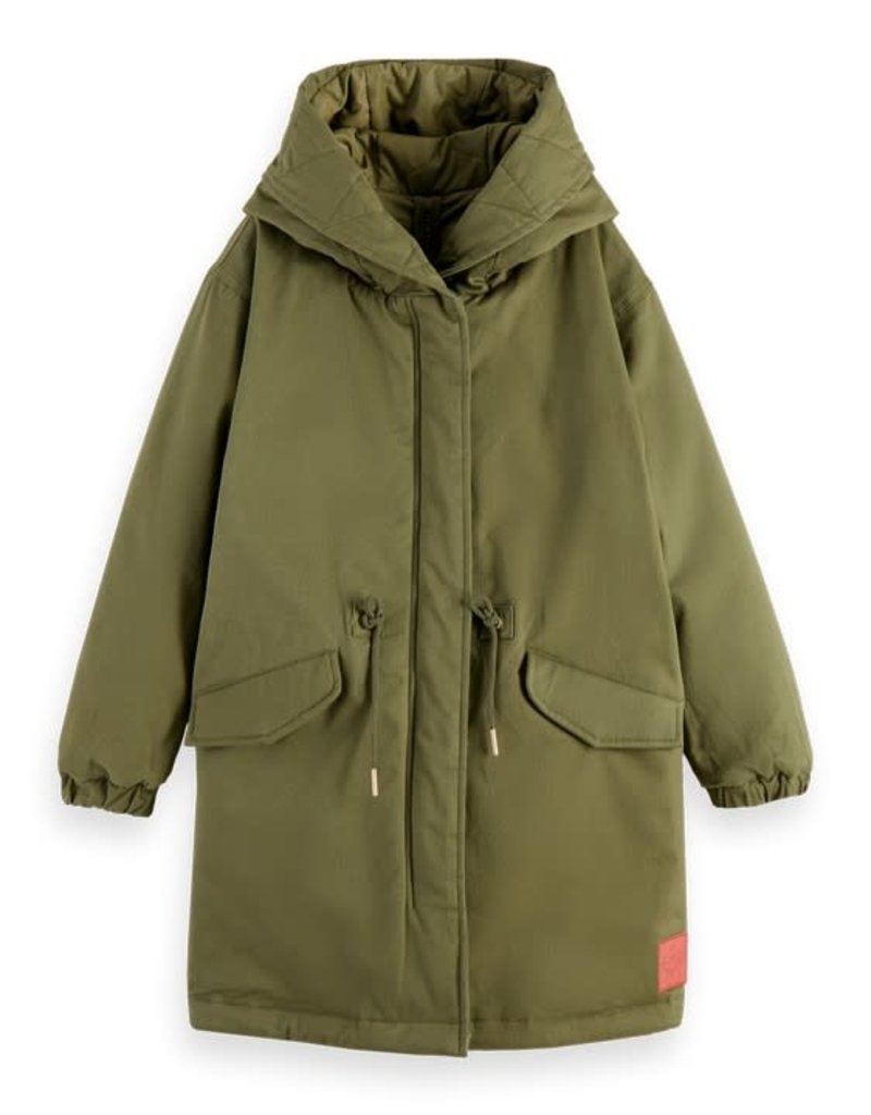 Scotch&Soda jas parka groen reversible